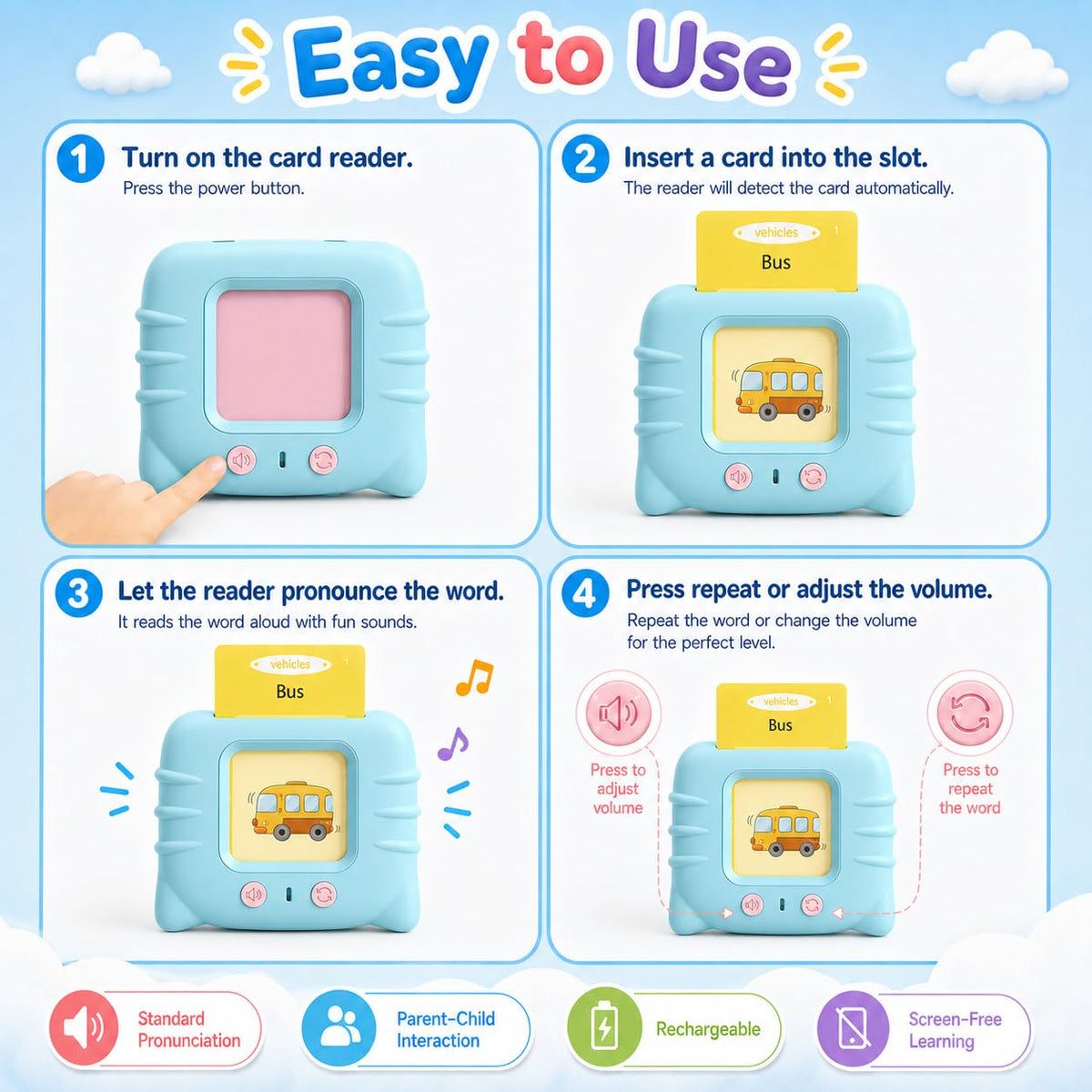 Talking Flash Cards for Toddlers 1 2 3 4 5 Year Olds, 224 Sight Words Montessori Language Learning Toys, Pocket Speech Therapy & Autism Sensory Toy, Educational Toddler Toys Gifts