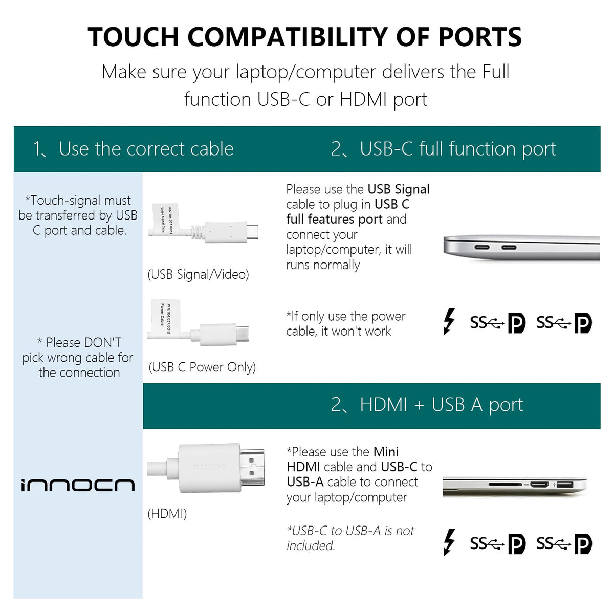 INNOCN 15.6 inch Portable Monitor Touchscreen | 1080P | HDMI, USB C HDMI | for MacBook, Windows, Tablets, Android, Chrome, PS4, Switch, Mini PC | 400Nits | 100% sRGB