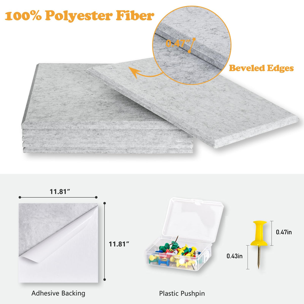 Thick Cork Board Tiles for Wall with Push Pins, Removable 36"x24"x0.47" Bulletin Board Sets, Magrowill 6 Packs Felt Panels Self-Adhesive Pin Board