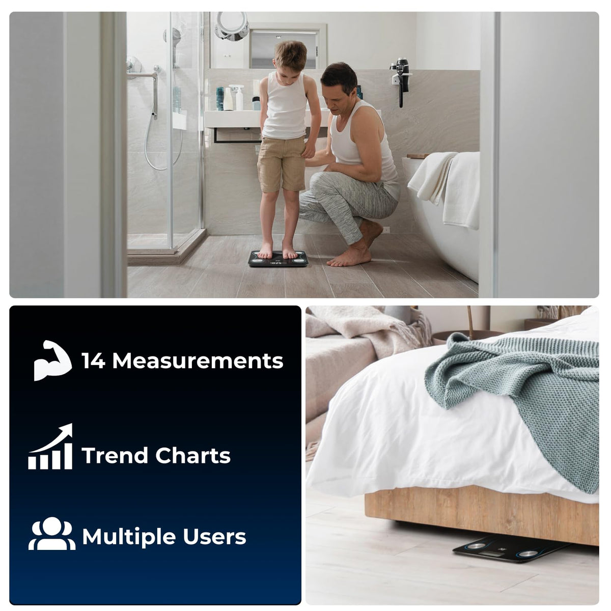 COUNTO Smart Scale- Digital Scale Measuring Body Parameters| Smart Bluetooth Body Fat Measurement Device, Body Composition Monitor with Smart App| Bathroom Scales Accurate for Bmi Muscle