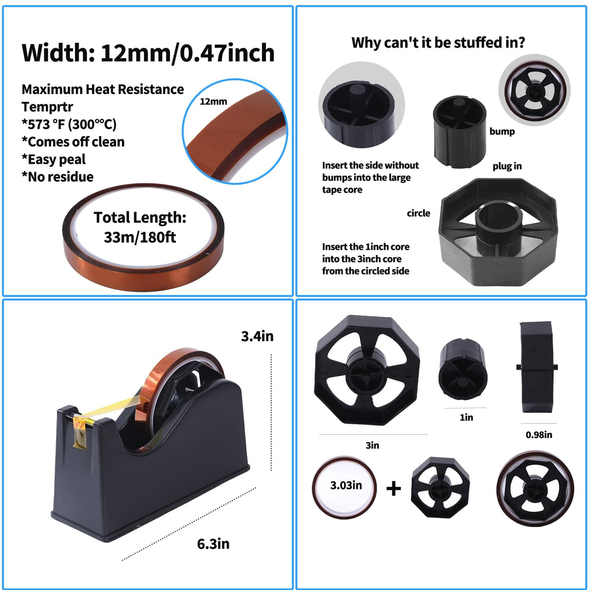 Sublimation Blanks Tumbler Clamp Tool Pink Kits for 20 Oz Sublimation Blanks, Heat Resistant Gloves, Heat Tape Sublimation, Heat Tape Dispenser Sublimation Kit, Tumbler Clamp Clamp Blue&Pink.