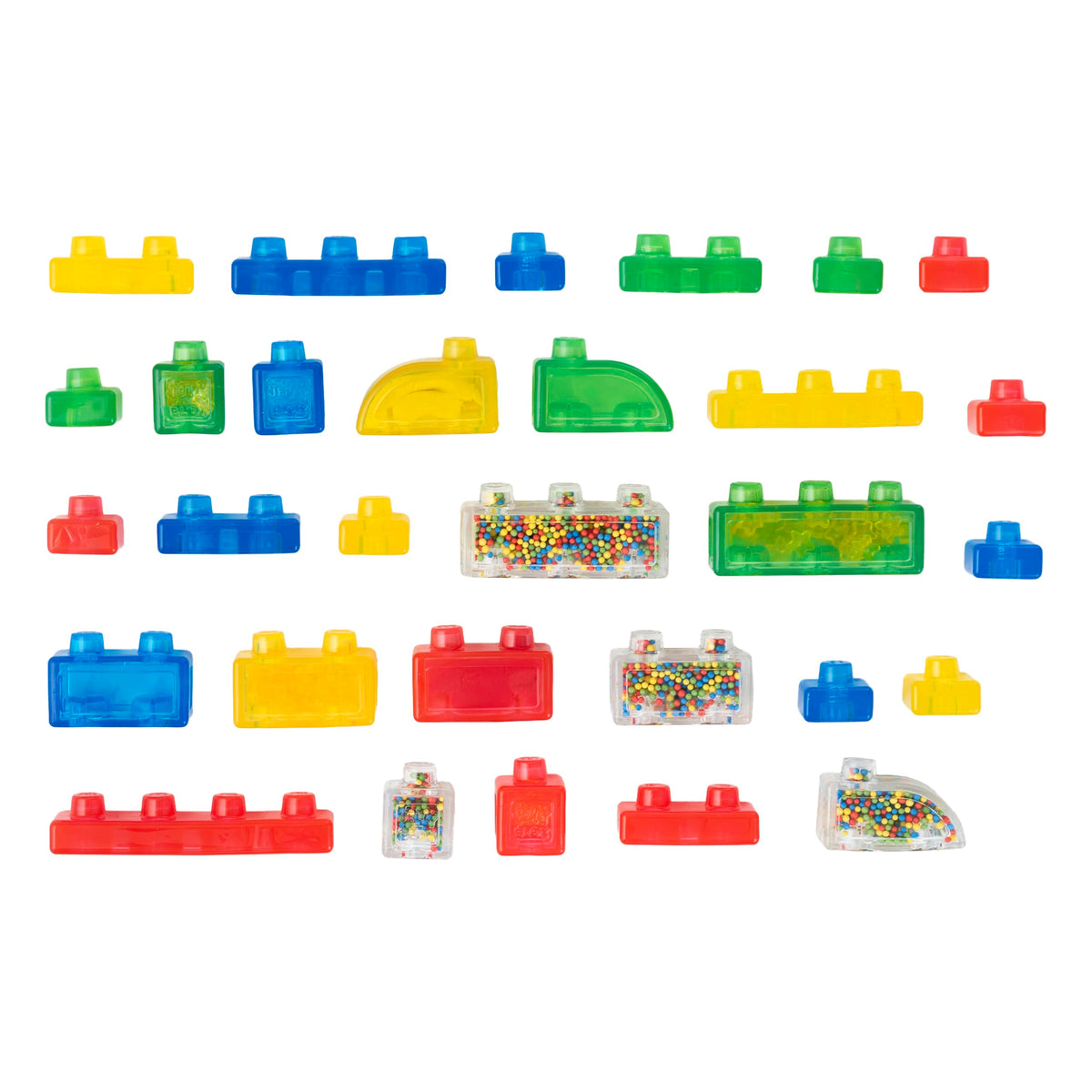 Jelly Blox Stash 'N Stack 2-in-1 Storage Case with 30 Blocks | Toddler & Preschool Building Blocks Kids Can Squeeze & Stretch | MESH ACCREDITED | Safety Tested & Ouch-Free | Sensory Play Toy Ages 2+