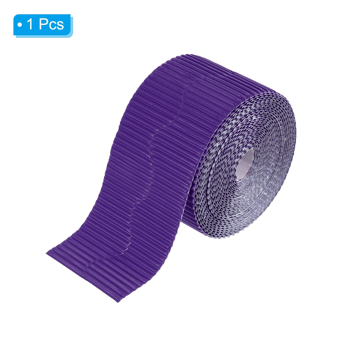 PATIKIL 3.9inch x 49.2ft Bulletin Board Border, Scalloped Trim Paper Corrugated Paper for Locker Classroom Decor Black White Cork Poster Boards, Dark Purple