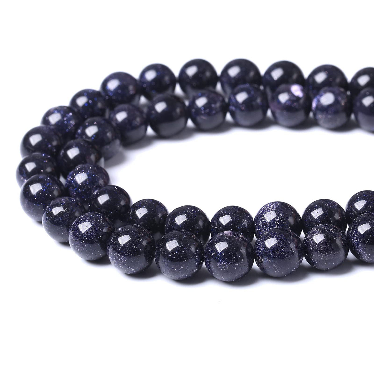 90PCS 4MM AAA Blue Sand Stone Beads Natural Gemstone Bead Crystal Healing Energy Jewelry Making DIY 17 inches