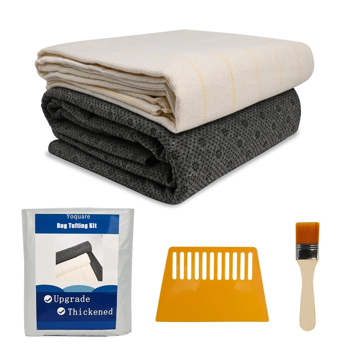 83"x59" Primary Tufting Cloth with Marked Lines, 70.9"x47.2" Tufting Non-Slip Rug Backing Fabric, Large Monk Cloth Kit,Rug Tufting Supplies,Rug Making Supplies