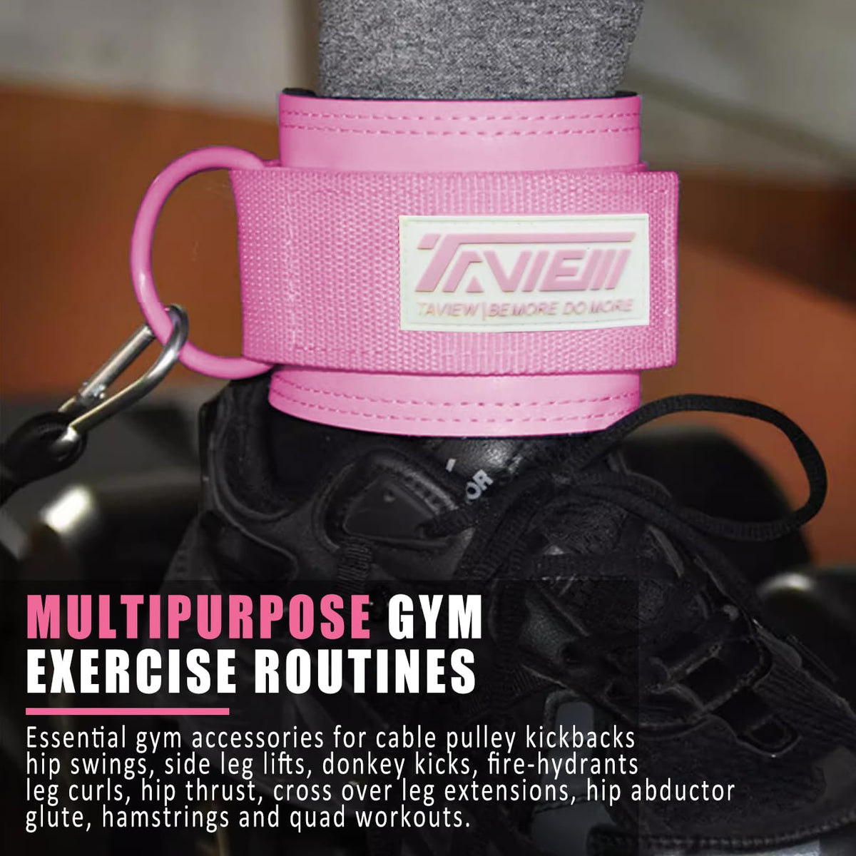 TAVIEW Ankle Straps Cable Machine Attachment for Gym - Cable Kickback Ankle Straps - Padded Ankle Cuffs for Glute Kickbacks and Leg Workouts