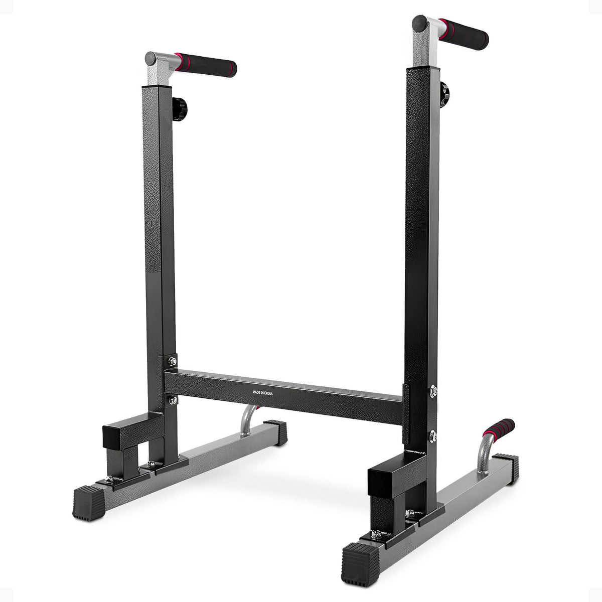 BalanceFrom Multi-Function Dip Stand Dip Station Dip bar with Improved Structure Design, 500-Pound Capacity, Black