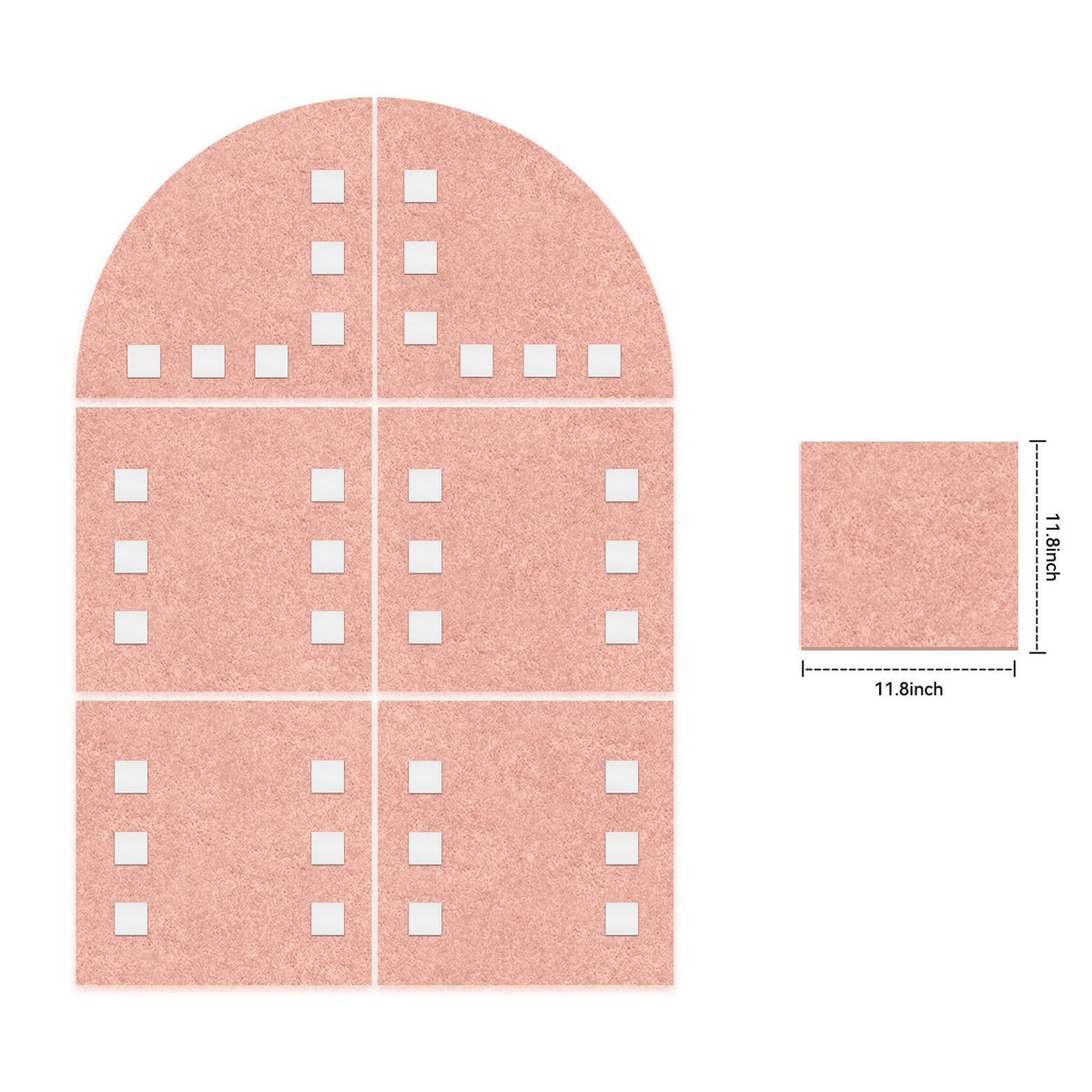 Yunihome Large Cork Board for Wall & Office Decor, 36" x 24" Arched Felt Bulletin Board Pin Board Vision Board with 30 Pins – 6 Customizable Wall Tiles for Office Home Bedroom, Photo & Picture Display