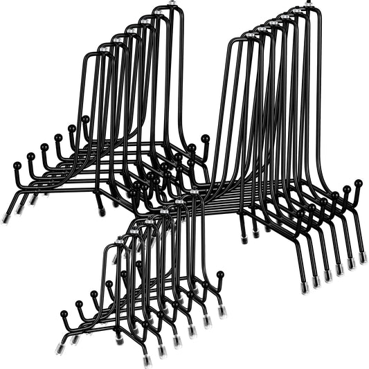 Chumia 18 Pcs Anti Slip Plate Stands for Display, Black Iron Easel Plate Holder Picture Frame Holder Stand for Display Decorative Photo Tabletop Artwork(4, 6, 8 Inch)