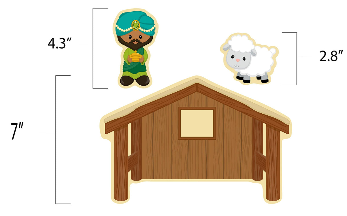 Story Time Felts Nativity Felt Board Figures Set Birth of Baby Jesus Christ Flannel Board 29 Pieces Bible (Figures & Background)
