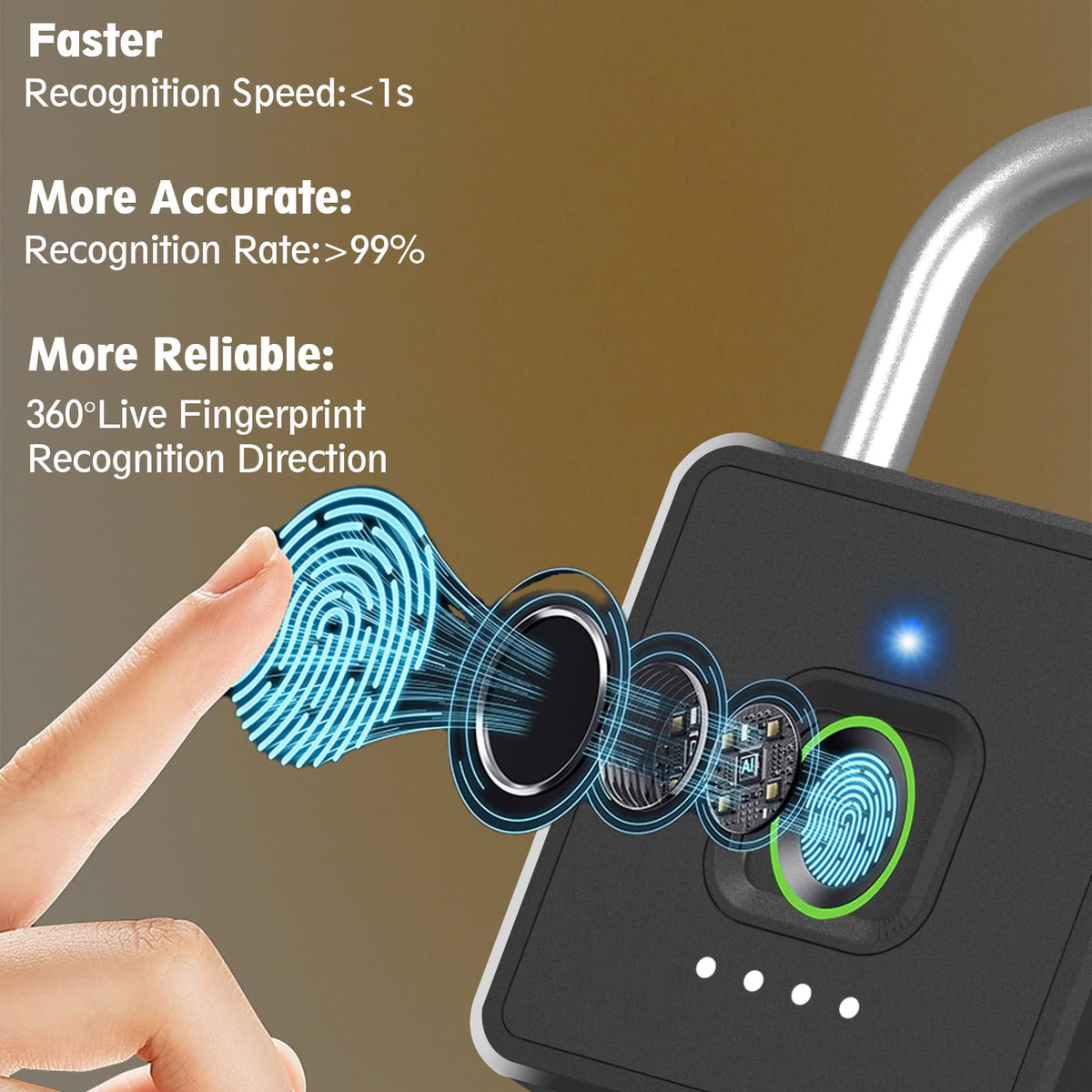 Combination Lock eLinkSmart Gym Locker Padlock with 9 Digit Push Button Password Fingerprint APP Unlock Keyless Biometric Security Metal Padlock for Gym and School Lockers Storage Tool Box