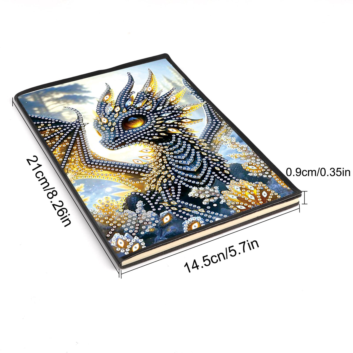JISHSHAY Diamond Art Notebook Journal Dragon Diamond Painting Note Book Dragon Gem Art Sketchbook Mosaic Kits for Adults Diary Gem Painting Leather Journal A5 Notebook with Special Shaped Drills