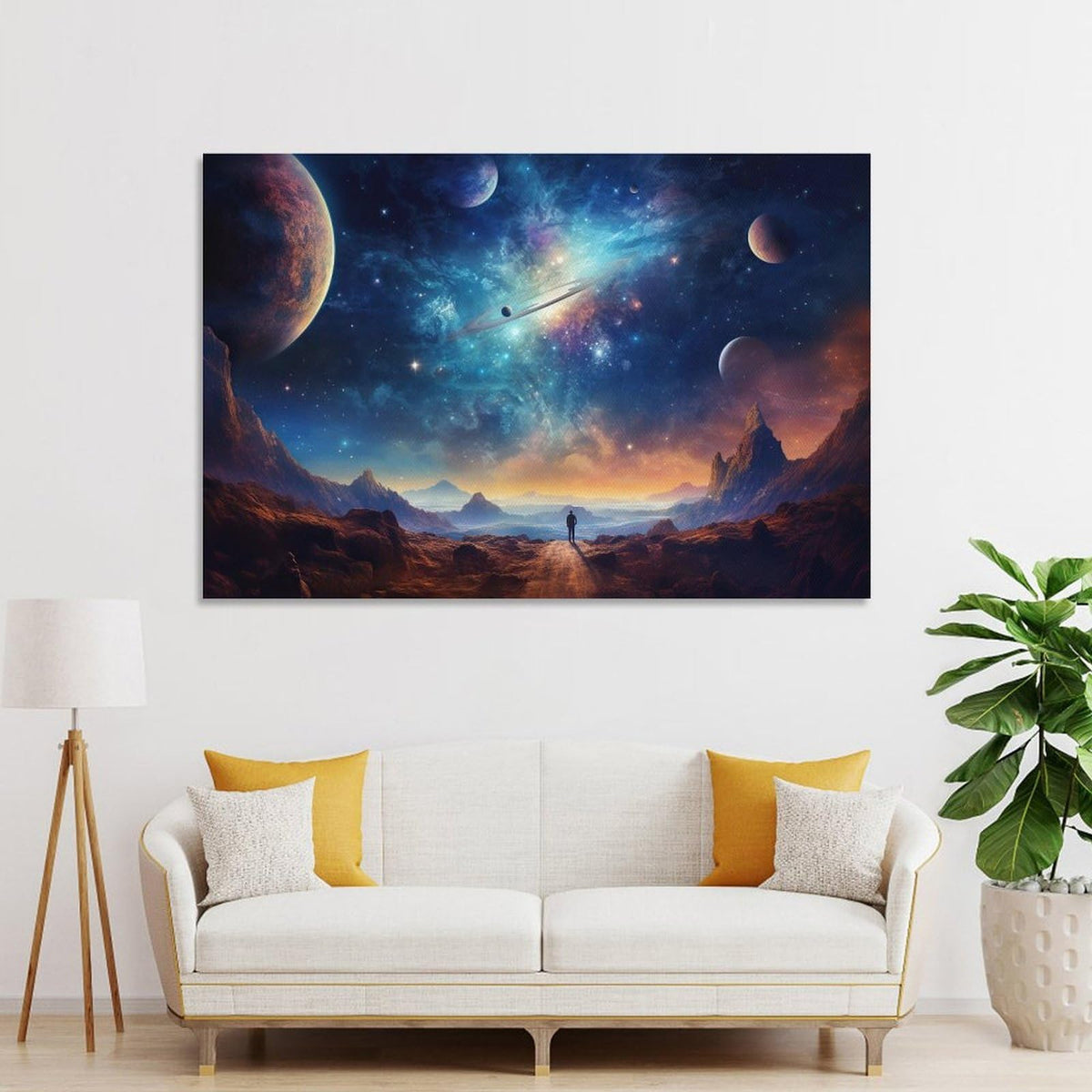 JHXNJDPOST Solar System Astronaut Poster Space Canvas Wall Art Aesthetic Decorative Painting Living Room Restaurants, Pool Halls And HotelsA 12x18inch(30x45cm)