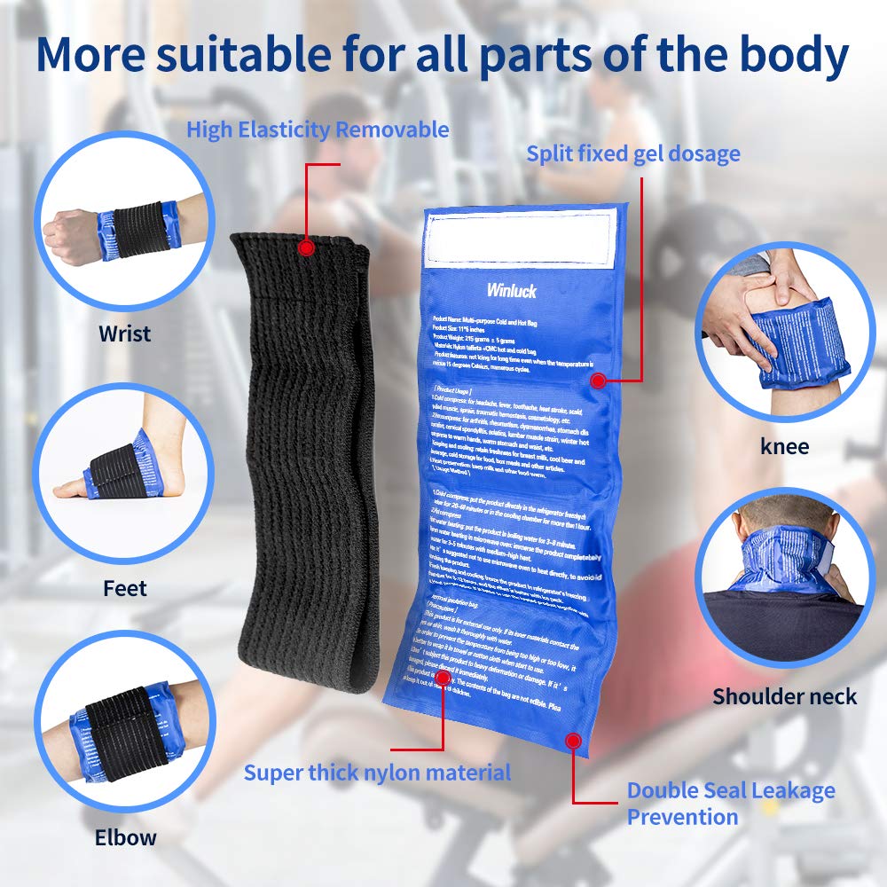 Gel Ice Cold Packs - (2-Piece Set) Soft Reusable Cold/Hot Compress, Provides Alleviate Joint and Muscle Pain. Flexible Therapy from Injuries - Shoulder, Back, Knee, Neck, Ankle & More.
