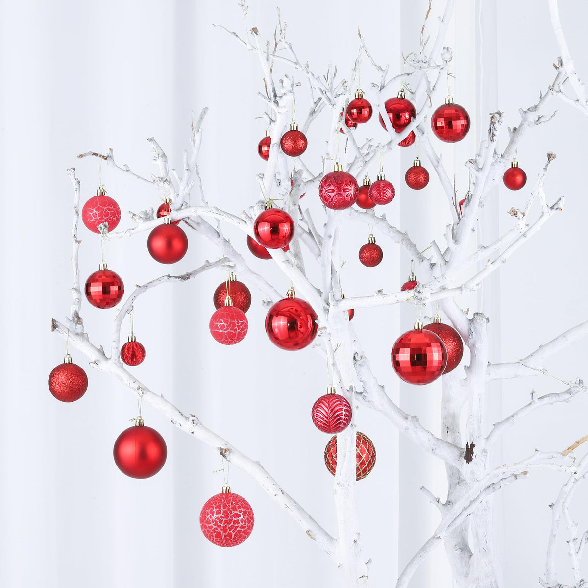 LANGXUN 36pcs Red Christmas Tree Decorations Balls, Bolas De Navidad, 2025 Christmas Decor, Indoor Outdoor Shatterproof Christmas Ornaments, Xmars Party Wedding Suppiles