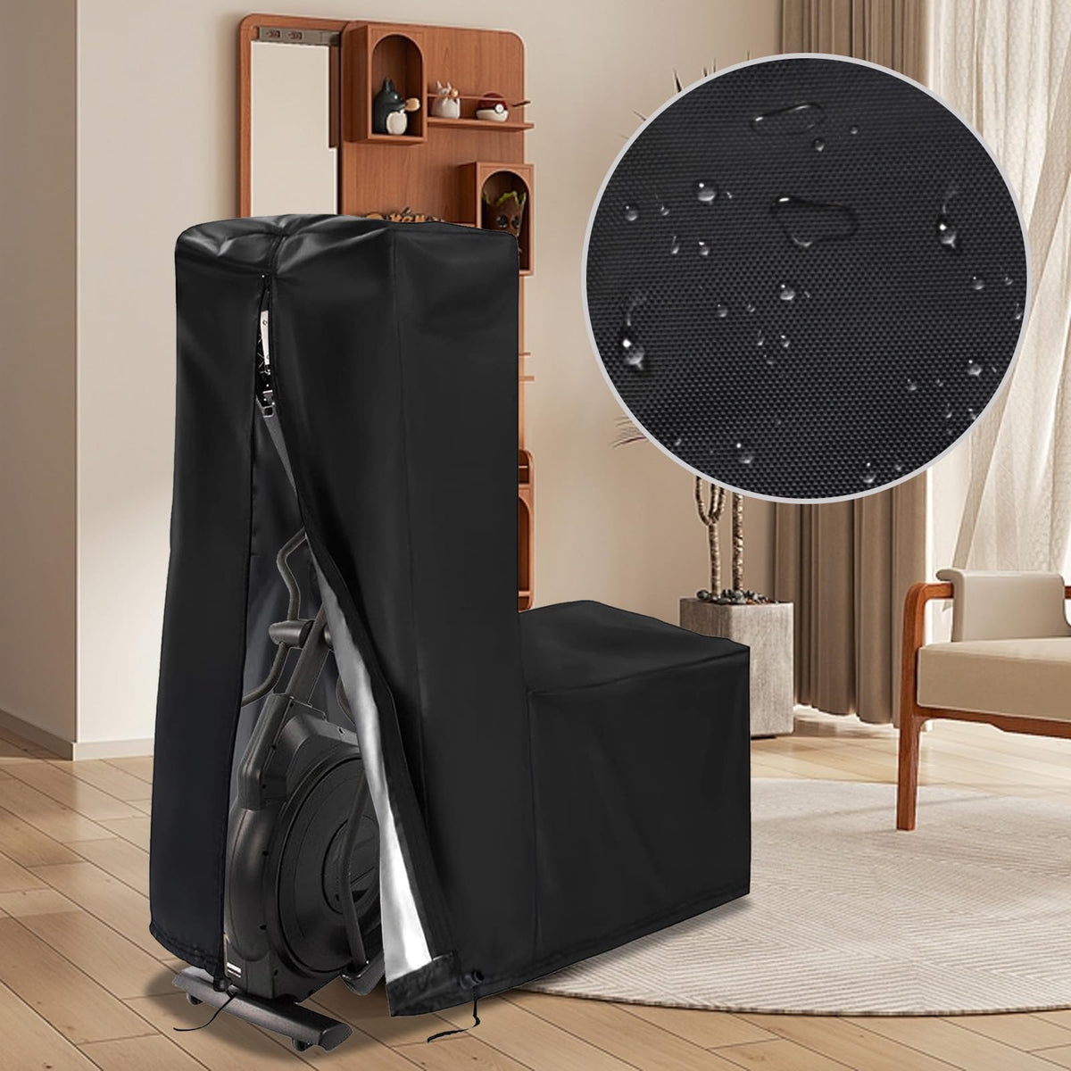 Elliptical Cover 420D Oxford Fabric Gym Dust Cover 71'' x 29'' x 65“ Elliptical Cover Home Elliptical Exercise Machine Cover