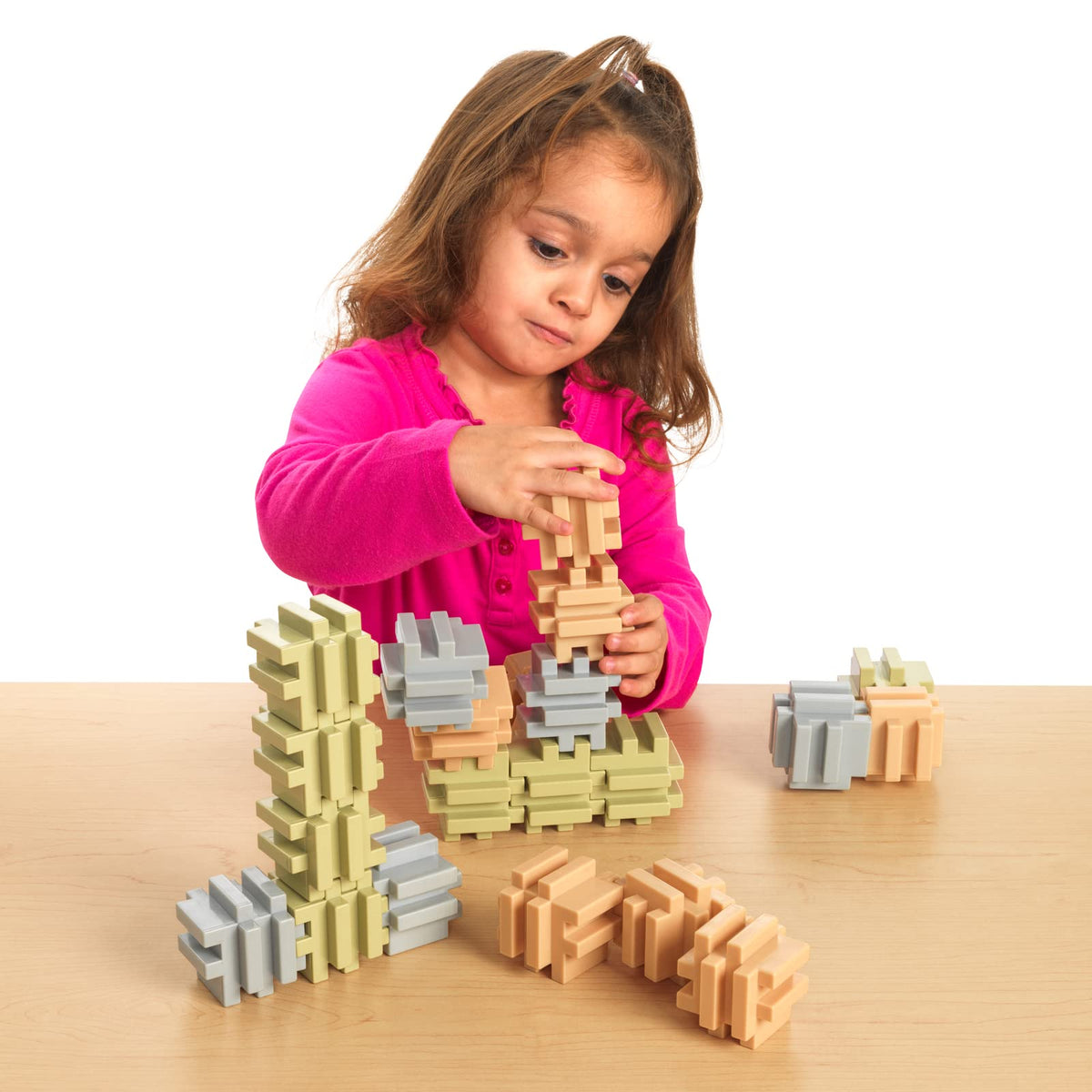 Excellerations Natural Tones Jumbo Linking Cubes - 20 Pieces