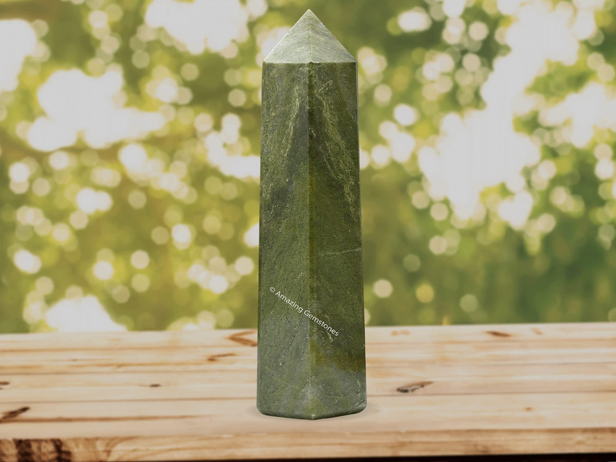 Amazing Gemstone Large Vesuvianite Crystal Towers ~ Natural Healing Crystal Point Obelisk for Reiki Healing and Crystal Grid (5.5 to 6 INCH)