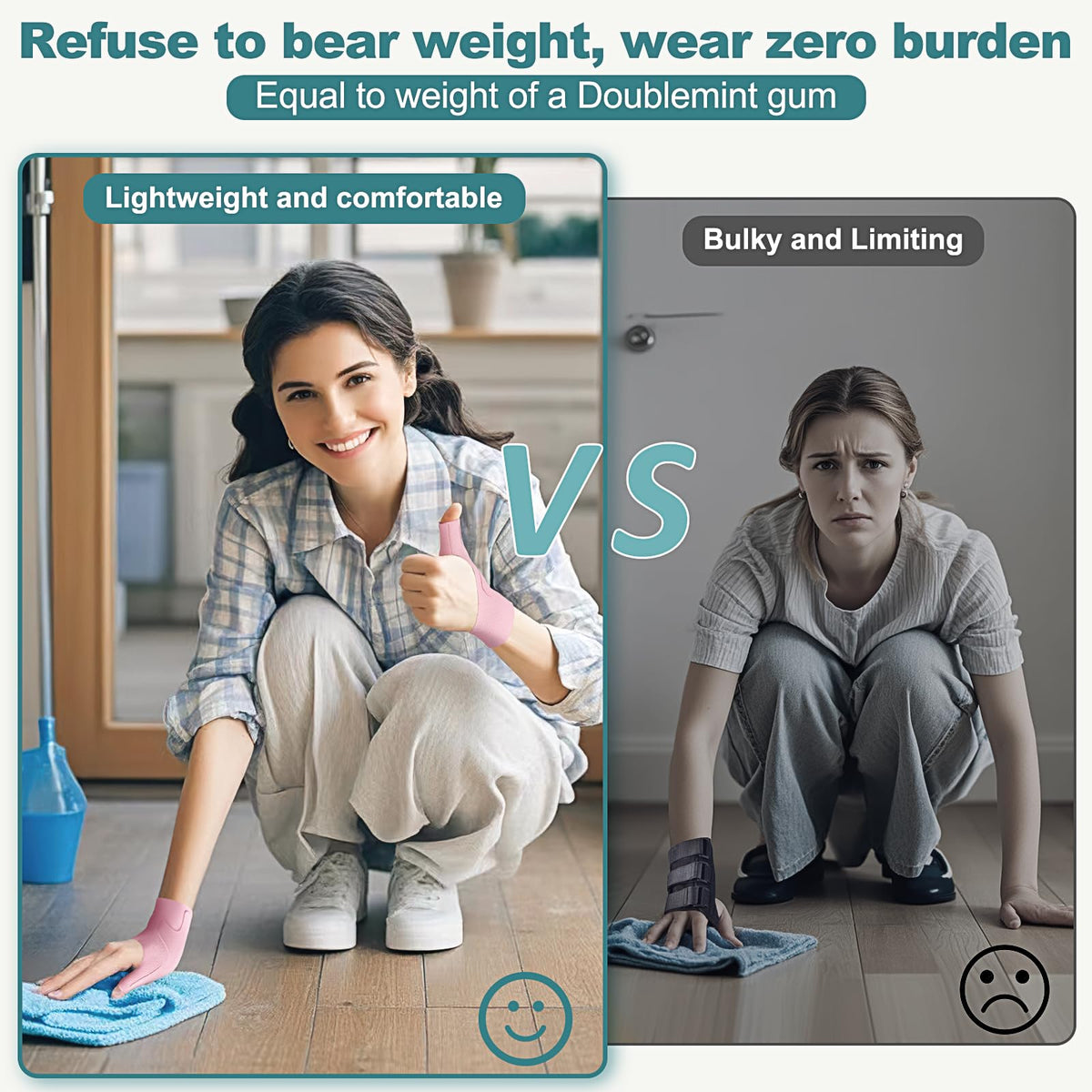 Wrist Thumb Brace Mommy Compression Stabilizer Waterproof Thumb Spica Splint for Arthritis,Trigger Finger,De Quervains Tenosynovitis,Tendonitis,CMC Joint Pain and Support-Women Men-Left or Right Hand