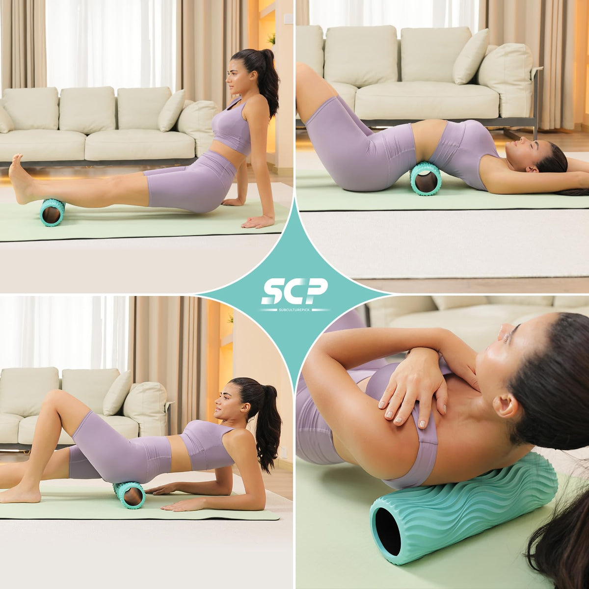 SUBCULTURE Pick Foam Roller - Medium Density Deep Tissue Massager for Muscle Massage and Myofascial Wave Textured Release, Back Roller for Pain Relief & Stretching