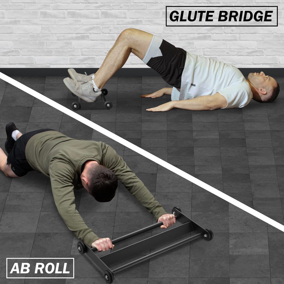 GMWD Glute Ham Glider, Commercial Glute Hamstring Roller with Smooth Wheels, Multi-Function Exercise Wheels, Home Gym Full Body Workout AB Training