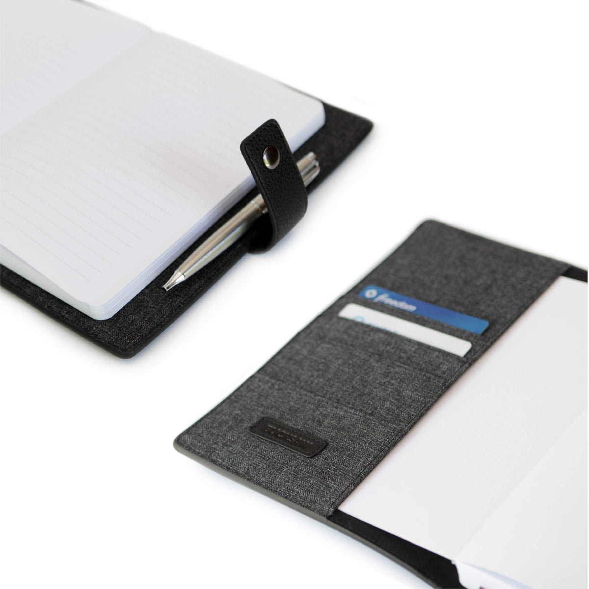 CASE ELEGANCE Black Full Grain Premium Leather Refillable Journal Cover with A5 Lined Notebook - Scratch-Proof DURA-Leather