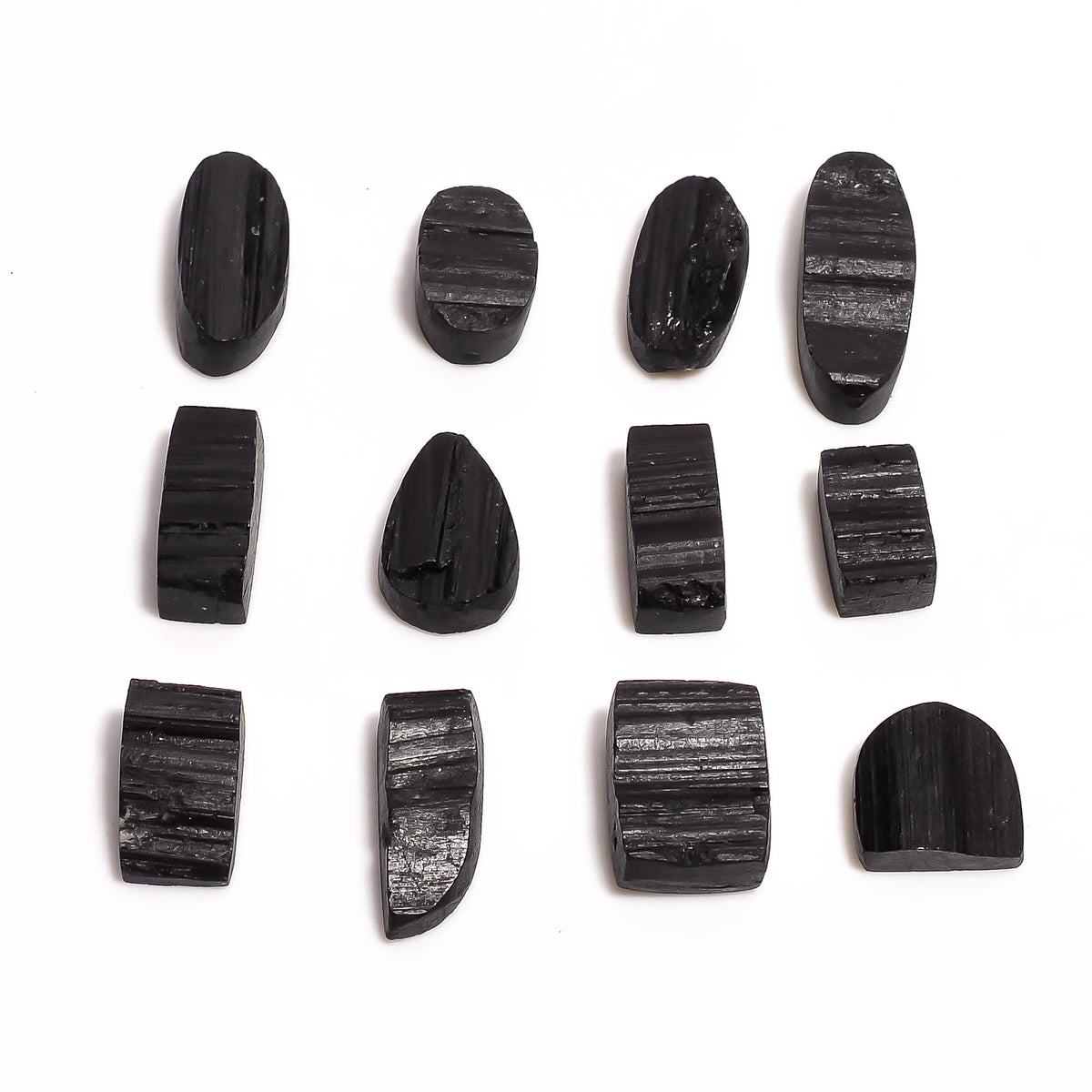 Gemkora 150 carats Natural Black Tourmaline Druzy Cabochons Gemstone Wholesale Lot Jewelry Making, Loose Crystals Supply, Polished Specimen, DIY, Wire Wrapping, Healing Crystals, Bulk Gemstone Deal