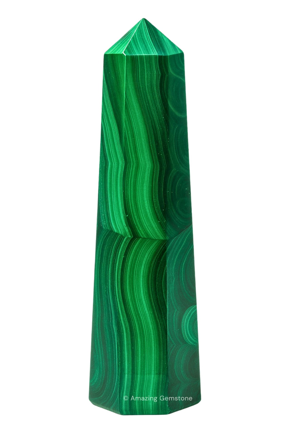 Amazing Gemstone Malachite Crystal Towers ~ Natural Healing Crystal Point Obelisk for Reiki Healing and Crystal Grid (3" to 4" INCH)