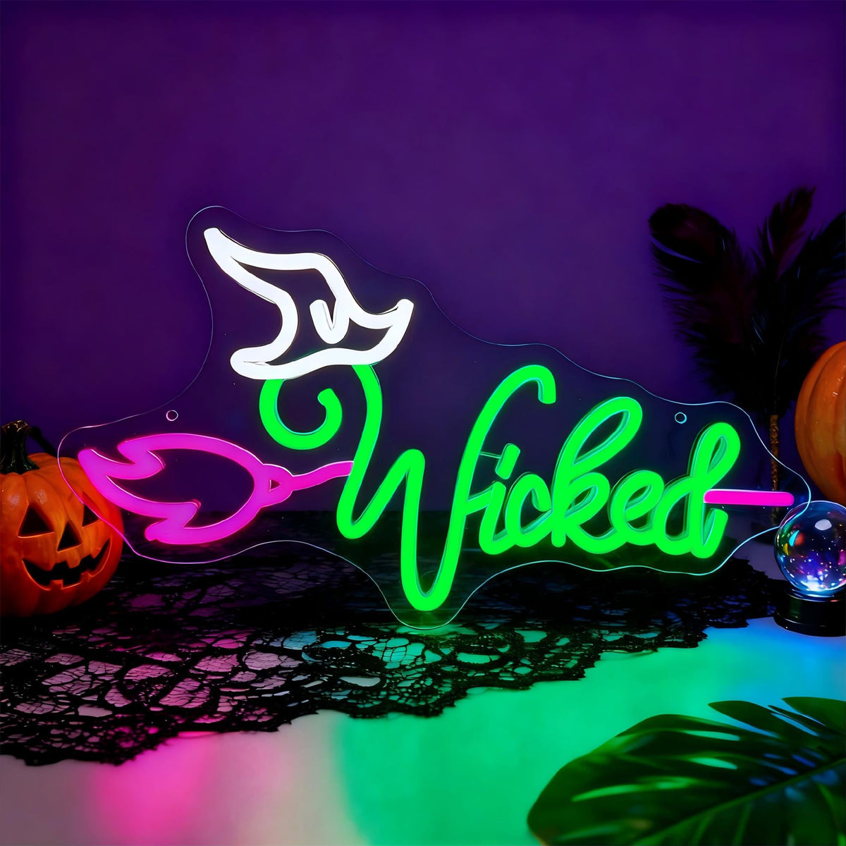 Witch Theme Party Decorations & Gift for Her - LED Neon Light for Bedroom Birthday Art Wall Decortion