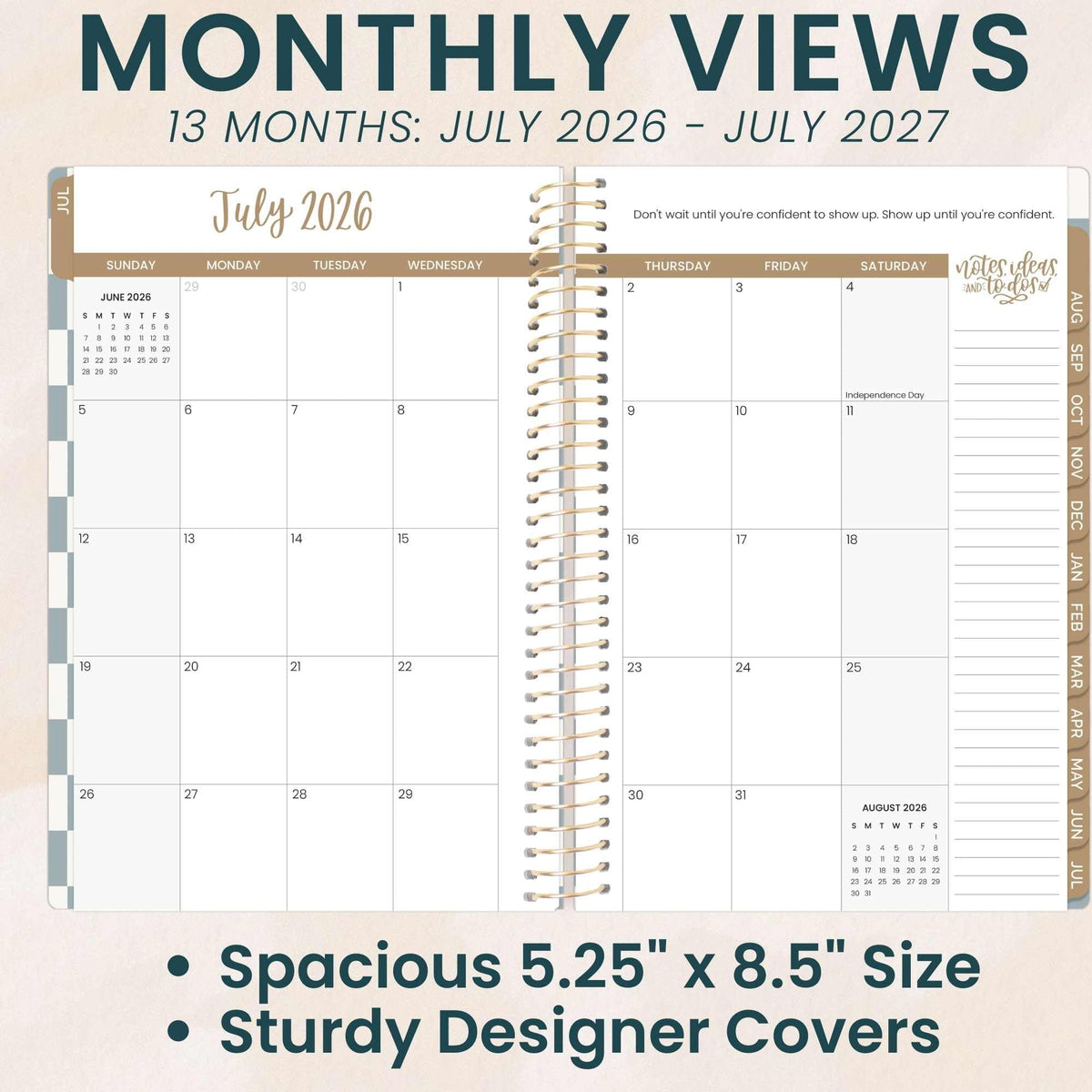 bloom daily planners 2026-2027 Planner - Academic Year (July 2026 - July 2027) Monthly & Weekly Soft Cover Planner for Women - 13 Month Calendar Agenda Book with Stickers - 5.5" x 8.25" - Checkered
