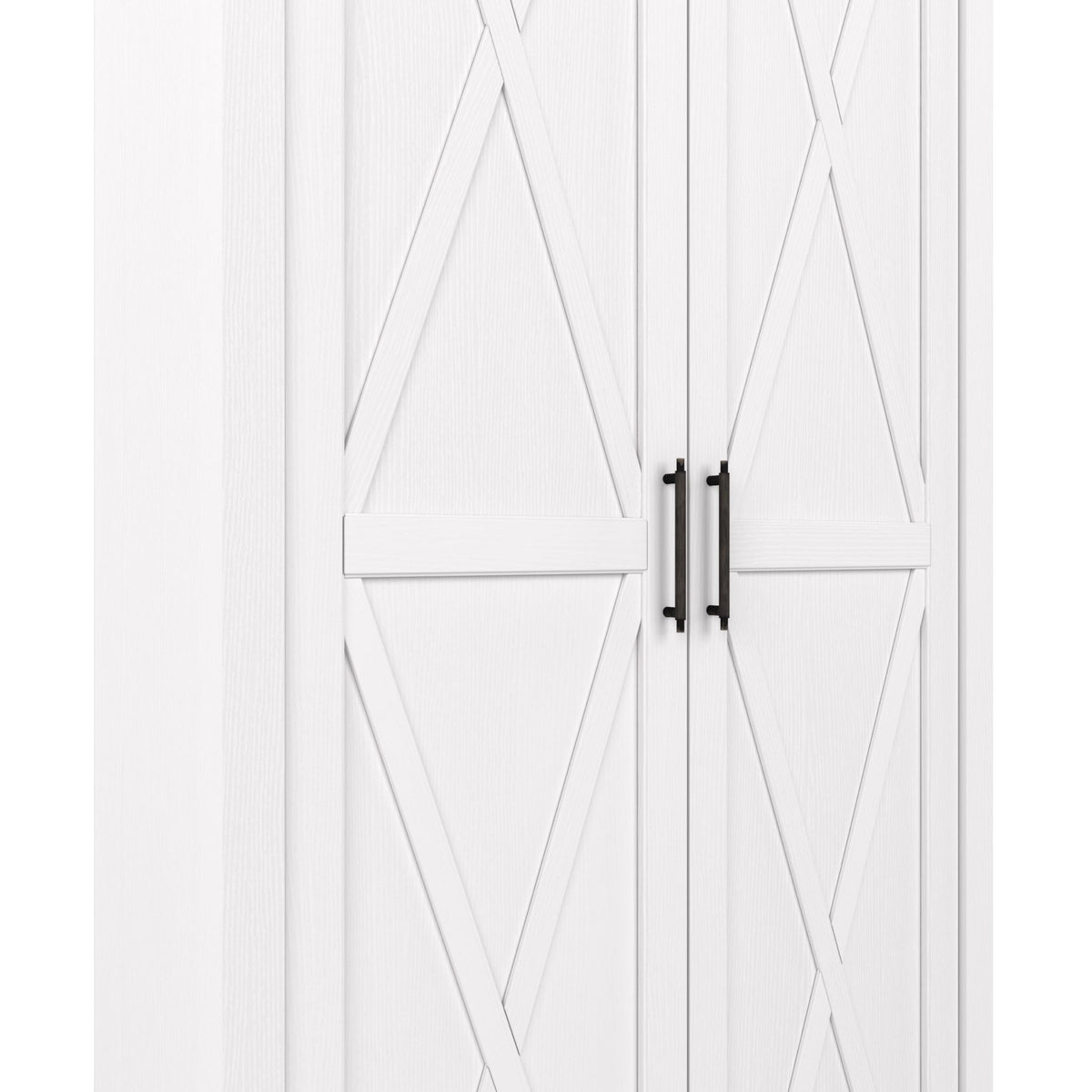 Bush Home Key West Tall Storage Cabinet with Doors in Pure White Oak