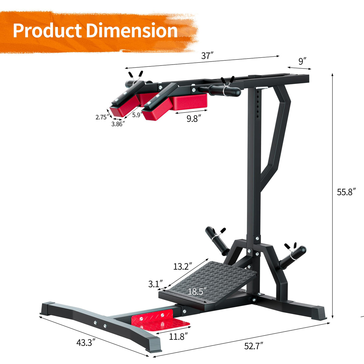 VIVITORY Leverage Squat Calf Raise Machine, Lower Body Training, Hack Squat Machine and Leg Press Machine, Weight Training Home Workout Equipment
