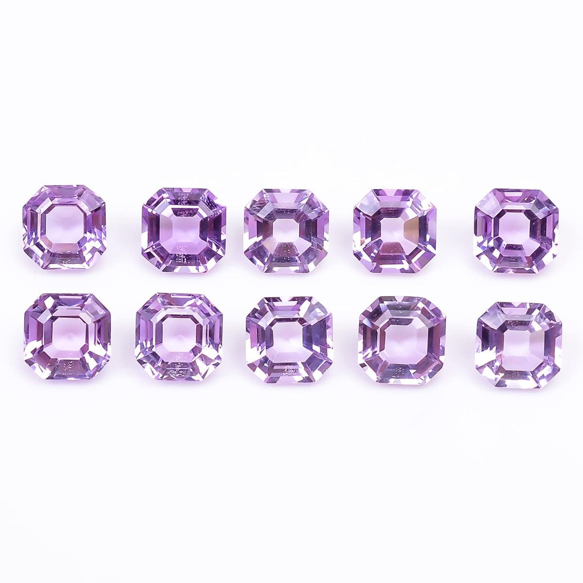 GEMKORA 4pcs, 8x8x5mm Natural Pink Amethyst-Rose the France, Octagon Shape-Asscher Cut Gemstone Wholesale Lot, Jewelry Making Loose Gemstone, Minerals, DIY, Healing Crystals, Bulk Gemstone Deal