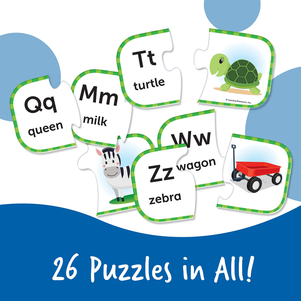 Learning Resources ABC Puzzle Cards, Kindergarten Readiness, Self Correcting Puzzles, Alphabet Learning Games, Puzzles for Toddlers, Ages 3+