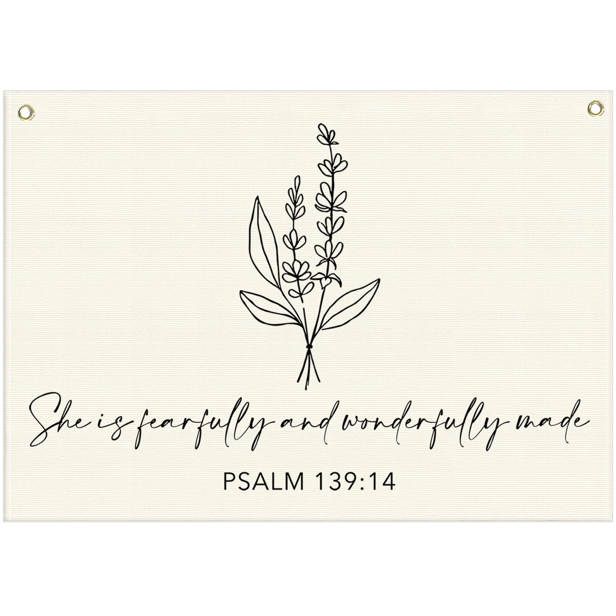 Nursery Scripture Bible Verse-Christian Botanical Decor-Rectangular Banner Flag Poster Wall Decor for Nursery,Bedroom,Playroom,Baby Kids Girl Boy Teen-Christmas Gift-28.5"L×20"W