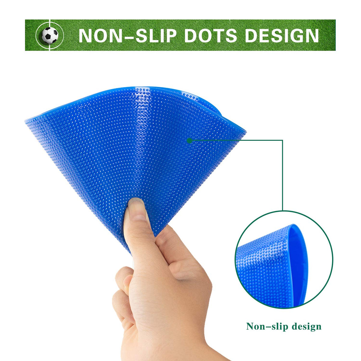 Vhxorrz Spot Markers 18 Pcs 9 Inch 10 Inch Non Slip Rubber Agility Markers for Football, Basketball Training Markers,School Activities, Exercise Drills