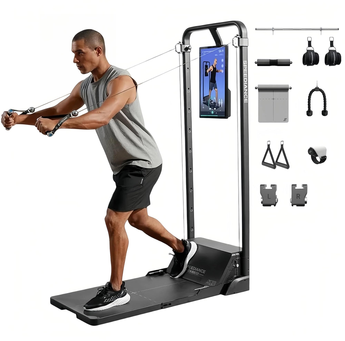 Speediance Gym Monster Smart Home Gym, Multifunctional Strength Training Machine, Smith Machine Power Cage Workout Station, Squat Rack Cable Machine, Full Body Fitness Equipment for Home Workout