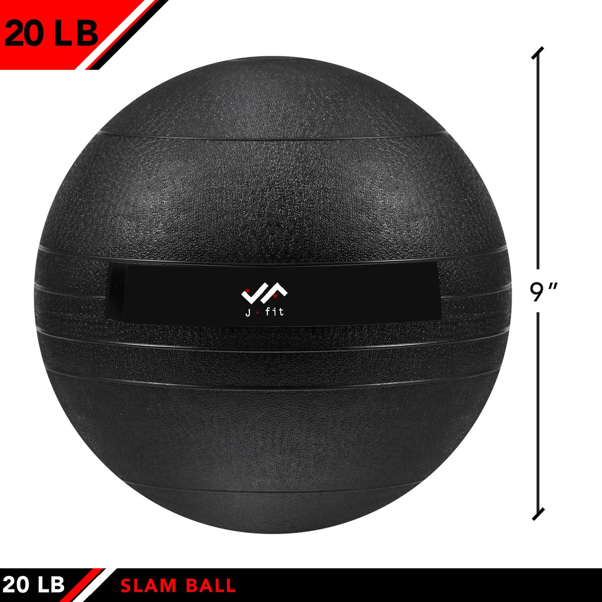 JFIT Slam Ball, Classic Black, 20 LB