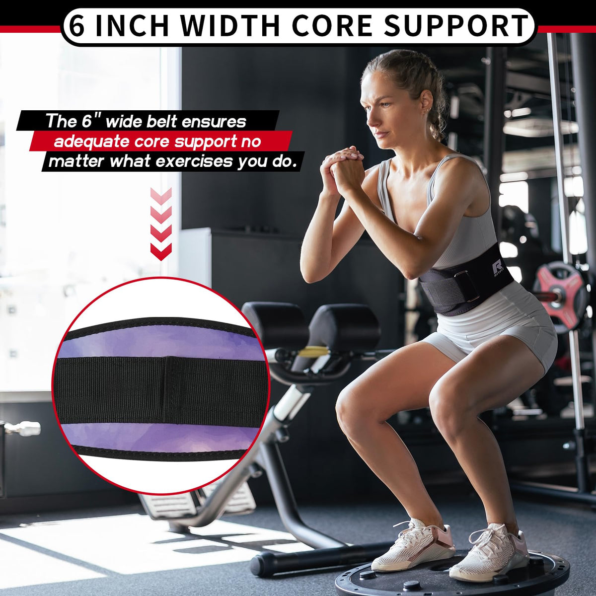 RitFit Weight Lifting Belt - Great for Squats, Lunges, Deadlift, Thrusters - Men and Women - 6 Inch Black/Camouflage