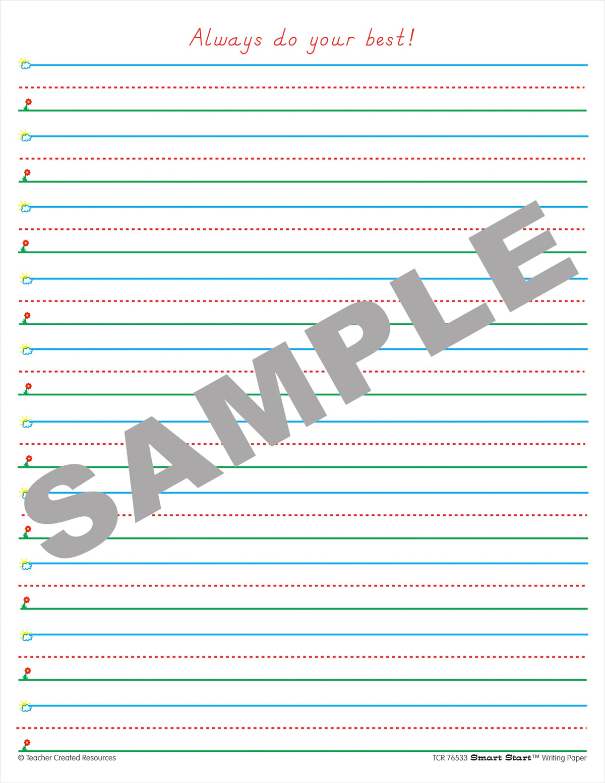 Teacher Created Resources Smart Start 1-2 Writing Paper: 360 Sheets (TCR76533)