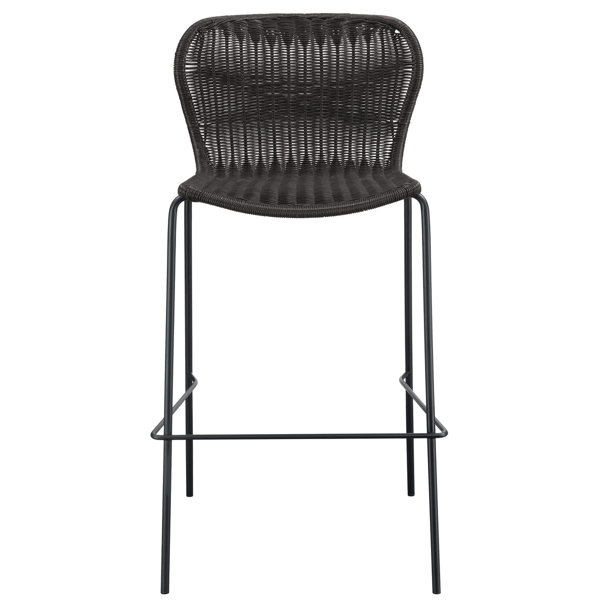 Coaster Home Furnishings Mckinley Faux Rattan Metal Bar Chair Brown (Set of 2)