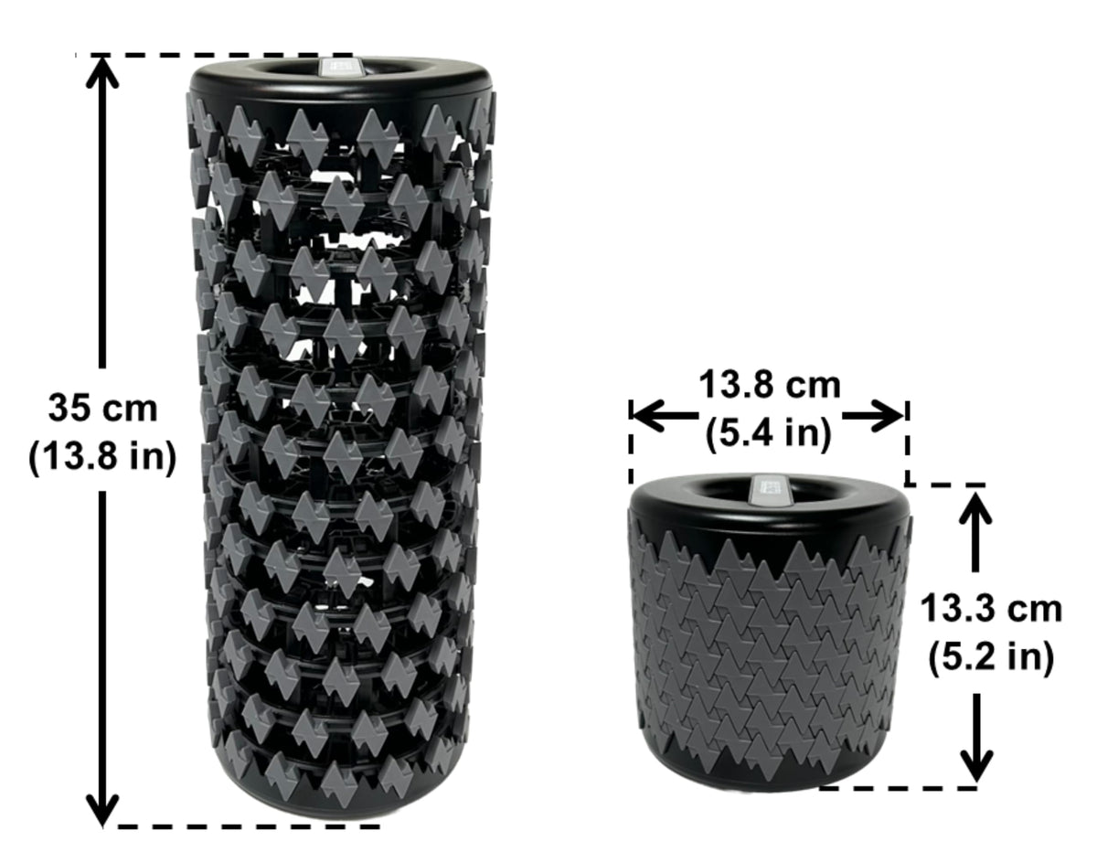 Collapsible Foam Roller for Exercise and Recovery (13 Inches), Easily Portable at 5.5 inches (Gray)