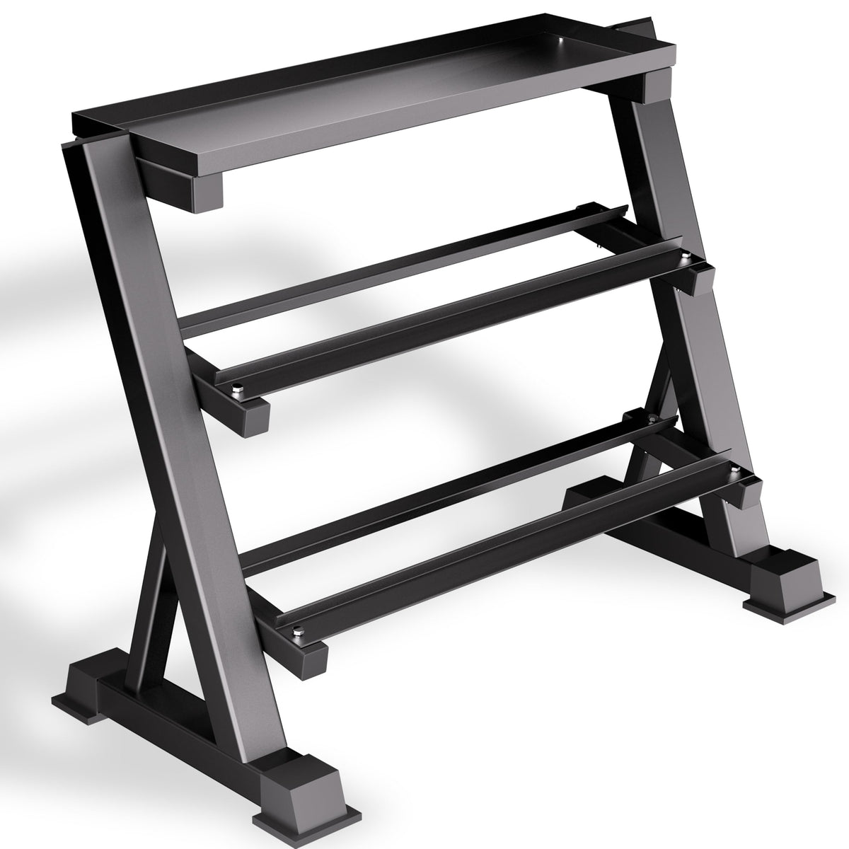 CHICAURA Heavy Duty 3 Tier Dumbbell Rack Stand, 1200LBS Weight Rack for Home Gym, Dumbbell and Kettlebell Storage with Adjustable Width, Stand Only