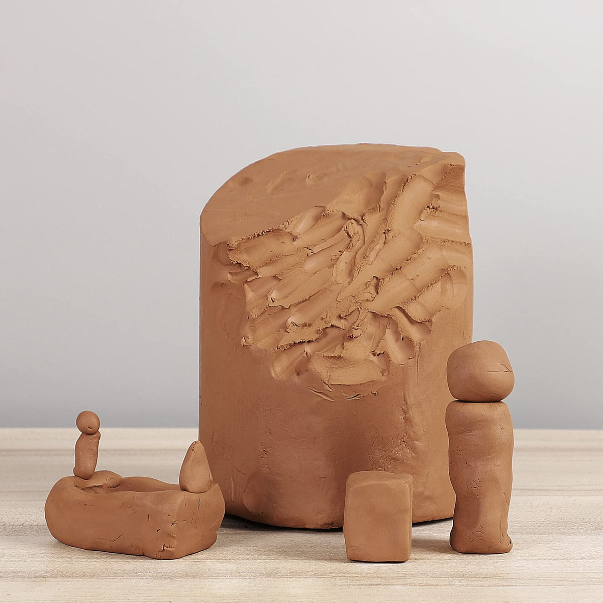 Deouss 5 lbs Low Fire Pottery Clay for Sculpting, Beginners, and Advance- Terra Cotta, Cone 06. Earthware Potters Throwing Clay. Ideal for Wheel Throwing, Hand Building, Firing and More