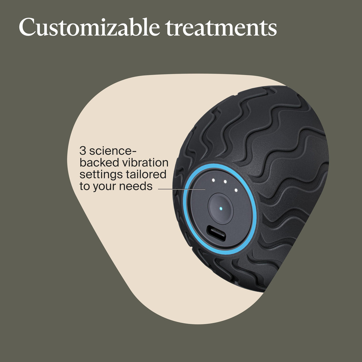 Therabody WaveSolo - Handheld Bluetooth Enabled Massage Device, Ultra Portable Vibration Therapy Ball w/QuietRoll Technology & 3 Customizable Vibration Frequencies