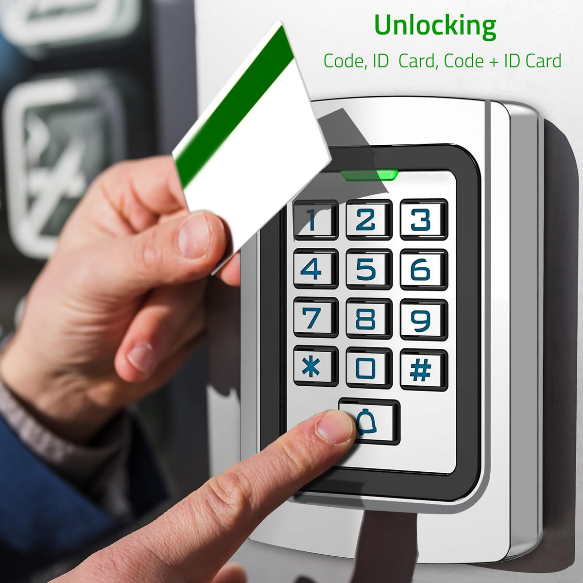 WiFi Access Control Keypad, 12V DC Wireless WiFi TUYA Door Keypad, PIN Code & ID Card Metal Key pad, IP68 Waterproof, 2000 Users, for Garage Door, Gate Opener and Access Control Systems