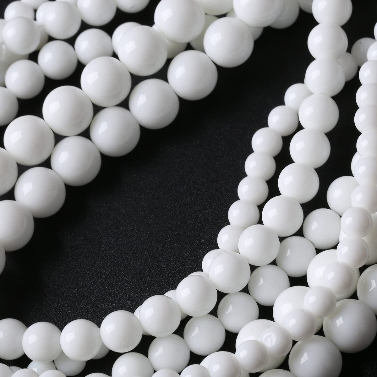 32PCS 12MM Natural White Agate Stone Beads Round Shape Suitable for Jewelry DIY Bracelet 15 Inches