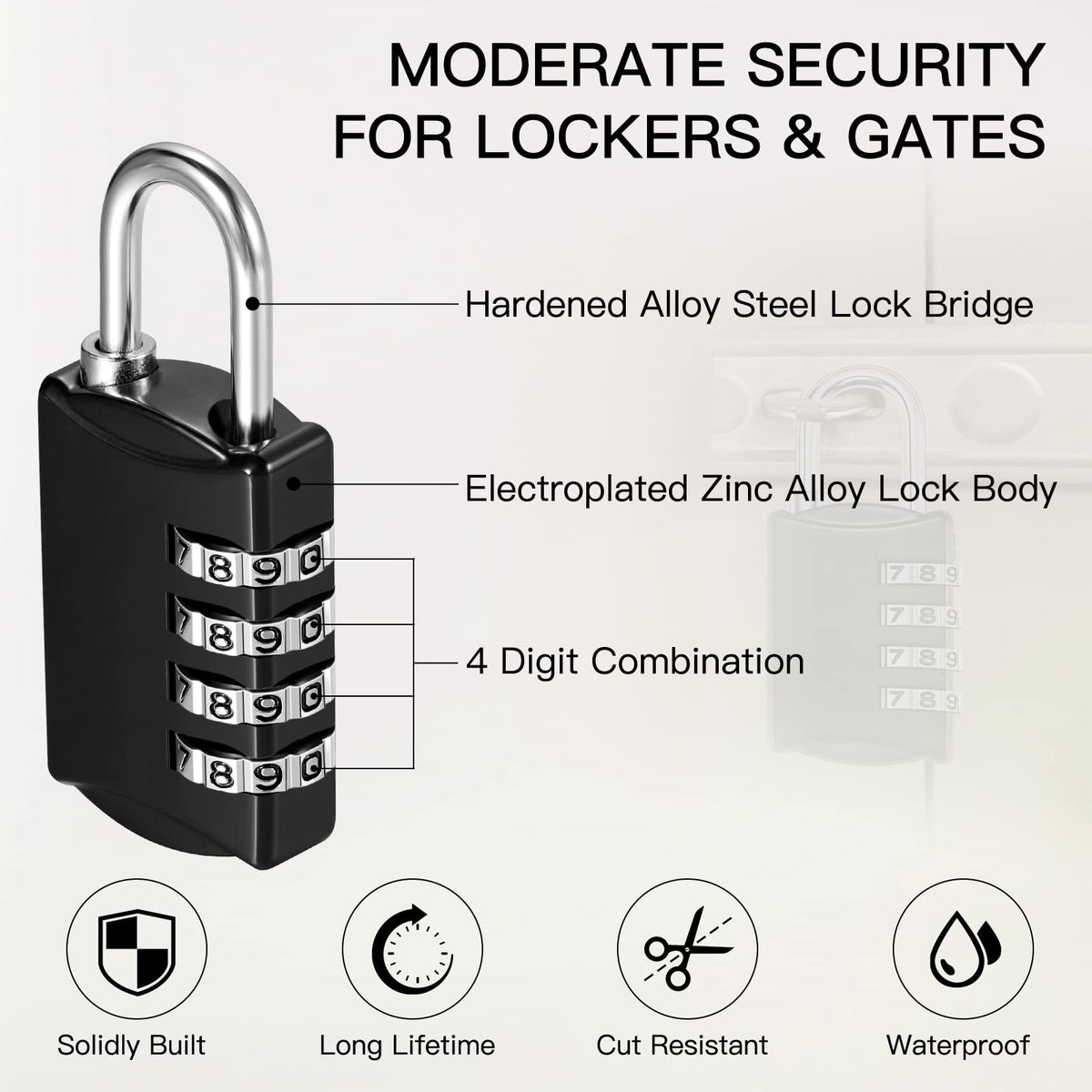Moxweyeni 20 Pcs 4 Digit Combination Lock Small Combo Luggage Number Locks Outdoor Waterproof Padlock for Traveling Toolbox Gym Door Locker Suitcases Employee Hasp Storage