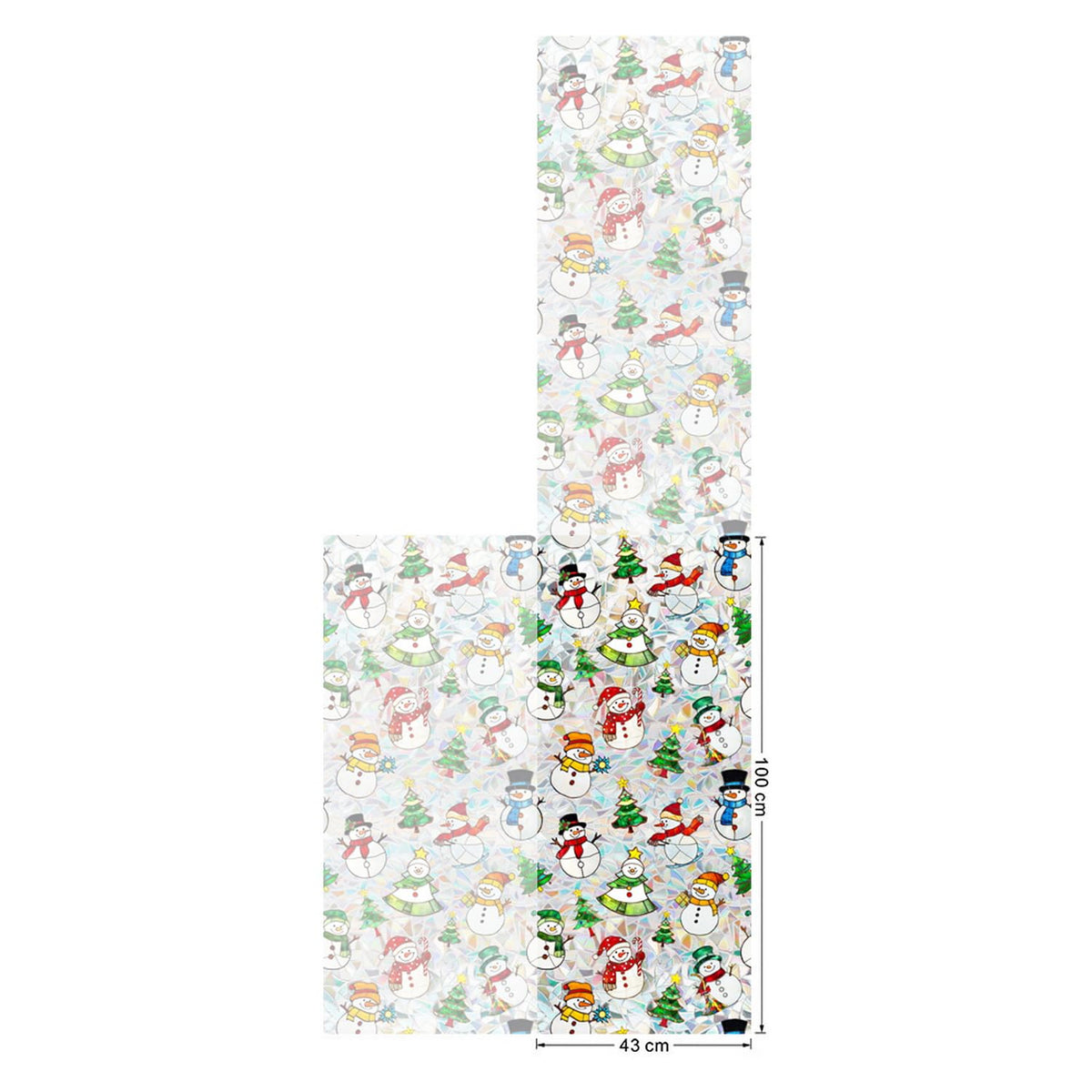 Christmas Window Privacy Film Xmas Stained Glass Decal Snowman Rainbow Windows Clings Decorative Xmas Tree Designs Window Clings Static Windows Film Stickers for Home Office Glass Decor