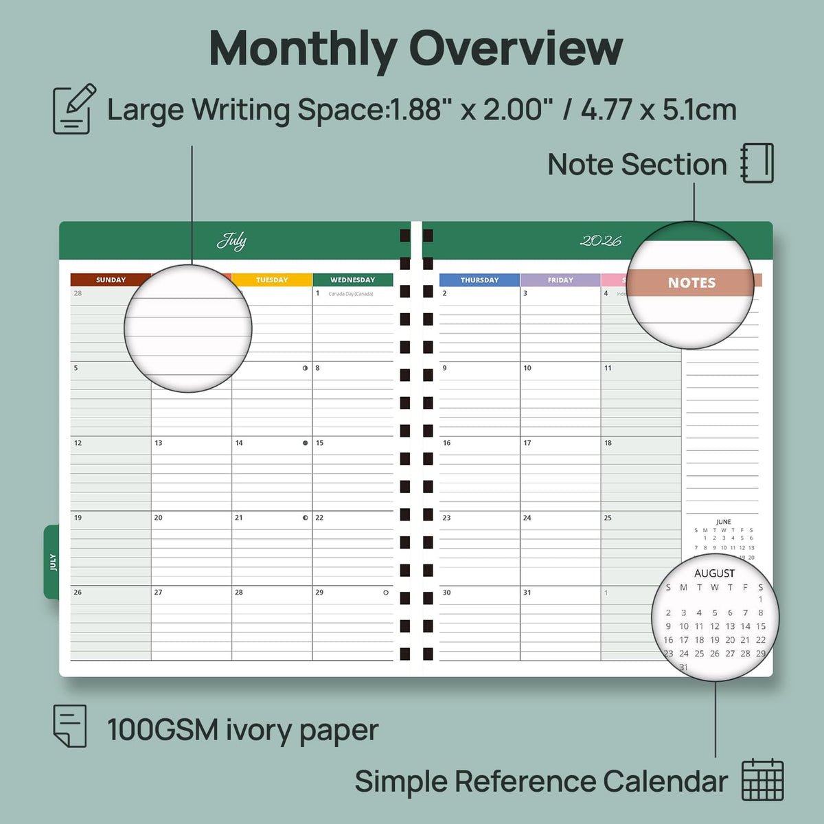 POPRUN Teacher Planner 2026-2027, 8.5" x 11", Academic Lesson Plan Book for Teachers (July 26-June 27) Weekly and Monthly with Gradebook, 2-Sided Pocket, Flexible PP Cover for Classroom, Mocha Mousse